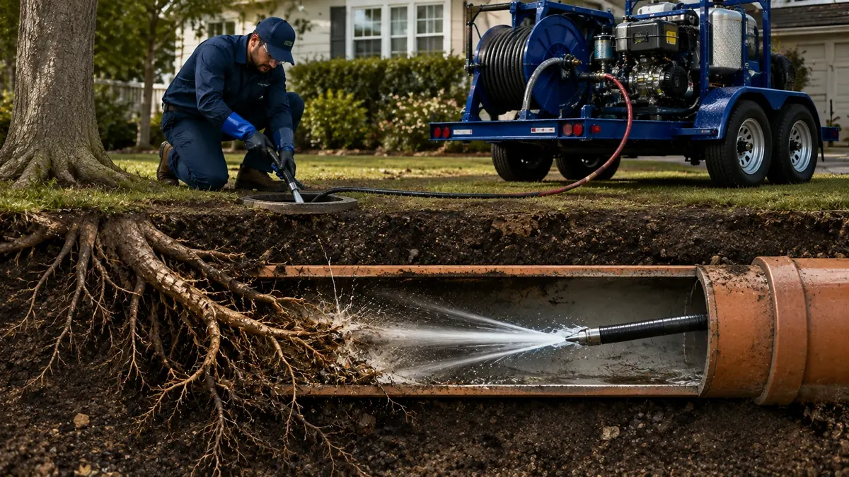 Tree Root Removal with Hydro Jetting in Bell Gardens
